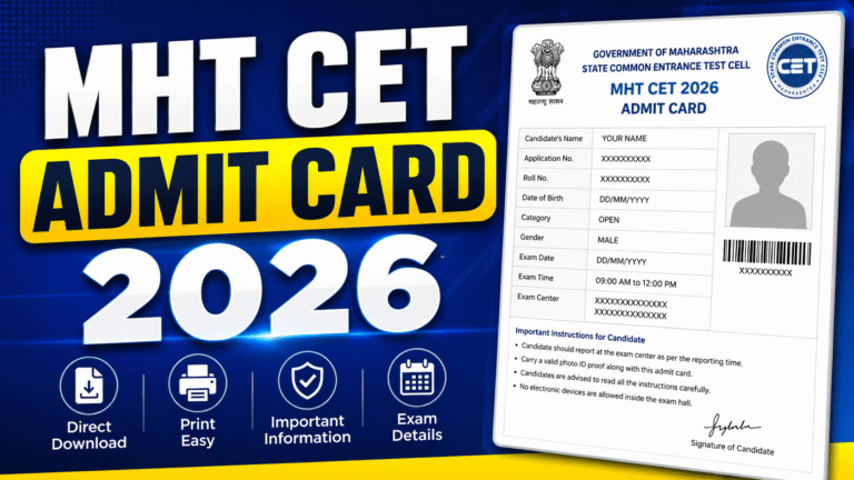 MHT CET Admit Card 2026: Exam City Intimation Out, Download Hall Ticket